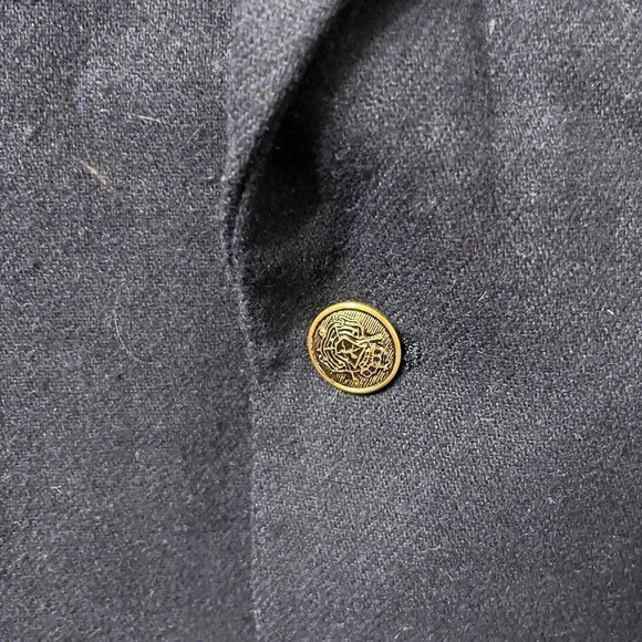 Ardsley Men Navy Blue Blazer 44R Single Breast Wool Blend Sport Coat Gold Button - Picture 4 of 8